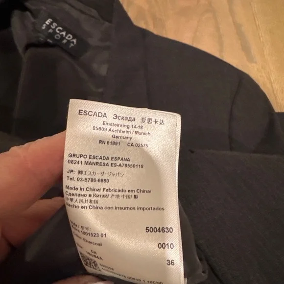 Escada Sport Blazer - Charcoal - size 36 - Picture 9 of 9